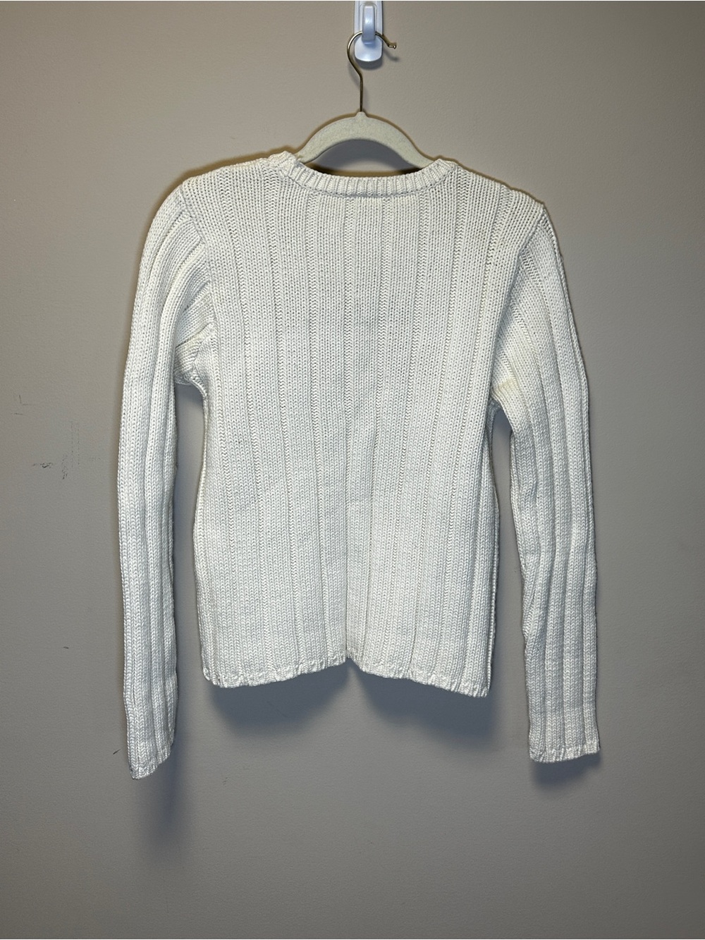 Polo Jeans Ralph Lauren L Cream Flag Knit Sweater 100% Cotton USA - Picture 3 of 9